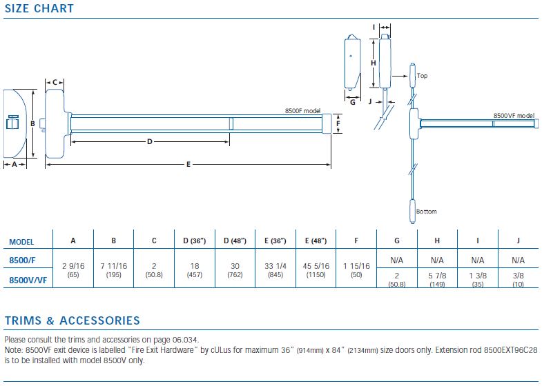 size chart 8500